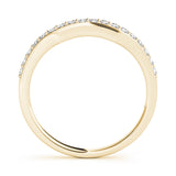 Curved Bands Half Eternity Ring in Gold & Platinum