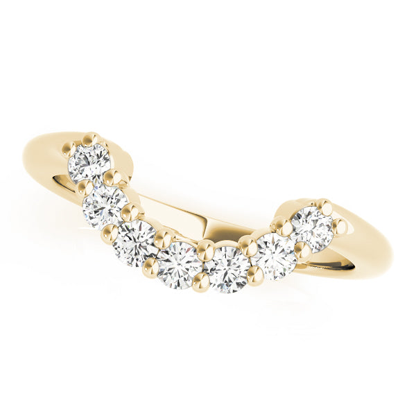 Curved Bands Half Eternity Ring in Gold & Platinum