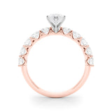 Vintage-Inspired 10 Stone Remount Round Diamond Engagement Ring — 9K/18K Gold & Platinum