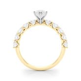 Vintage-Inspired 10 Stone Remount Round Diamond Engagement Ring — 9K/18K Gold & Platinum