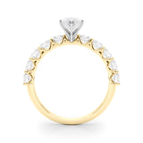 Vintage-Inspired 10 Stone Remount Round Diamond Engagement Ring — 9K/18K Gold & Platinum