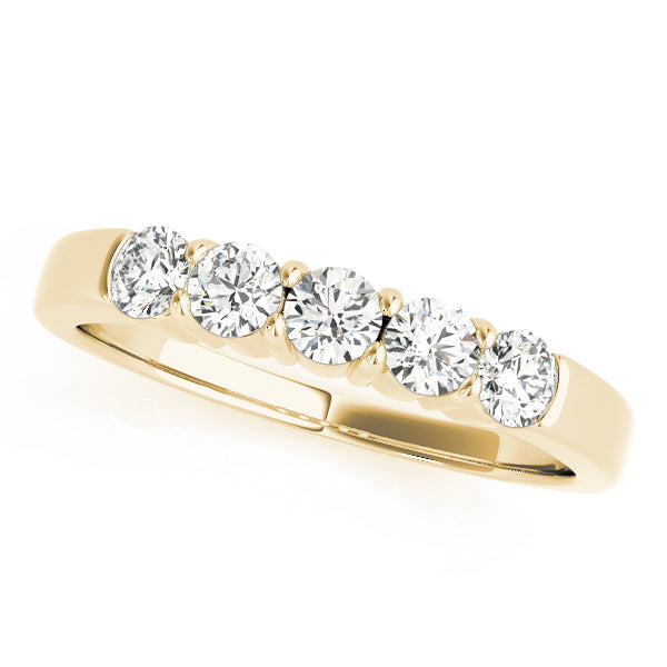 Shared Prong Half Eternity Ring in Gold & Platinum