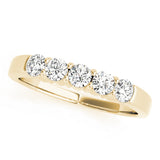Shared Prong Half Eternity Ring in Gold & Platinum