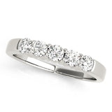 Shared Prong Half Eternity Ring in Gold & Platinum