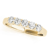 5-Stone Shared-Prong Half Eternity Ring in Gold & Platinum
