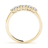 5-Stone Shared-Prong Half Eternity Ring in Gold & Platinum