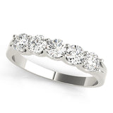 5-Stone Shared Prong Diamond Half Eternity Ring in Gold & Platinum