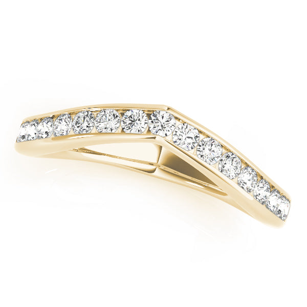 Curved Bands Half Eternity Ring in Gold & Platinum