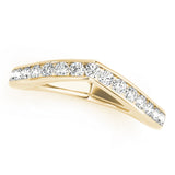 Curved Bands Half Eternity Ring in Gold & Platinum