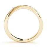 Curved Bands Half Eternity Ring in Gold & Platinum