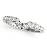 Single Row French-Cut Curved Half Eternity Ring in Gold & Platinum