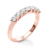 Prong Set Half Eternity Ring in Gold & Platinum
