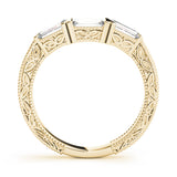 Fancy Baguette Filigree Half Eternity Ring in Gold & Platinum