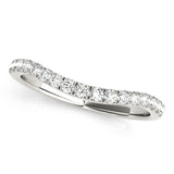 Split Prong Curved Half Eternity Ring in Gold & Platinum