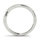 Curved Milgrain Half Eternity Ring in Gold & Platinum