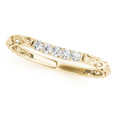Vintage-Inspired Shared Prong Wedding Half Eternity Ring in Gold & Platinum