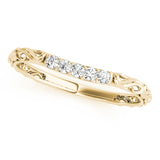 Vintage-Inspired Shared Prong Wedding Half Eternity Ring in Gold & Platinum