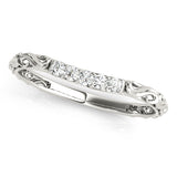 Vintage-Inspired Shared Prong Wedding Half Eternity Ring in Gold & Platinum