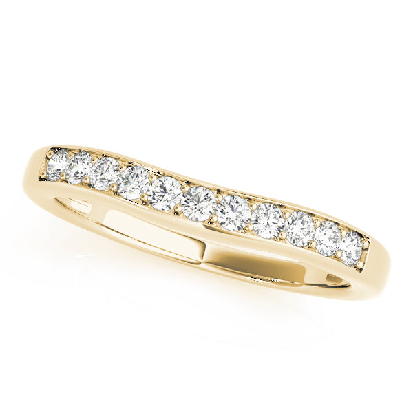 Prong Set Curved Half Eternity Ring in Gold & Platinum