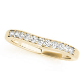 Prong Set Curved Half Eternity Ring in Gold & Platinum