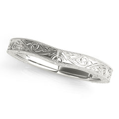 Vintage Inspired Curved Wedding Gold Band