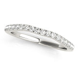 Prong Set Curved Half Eternity Ring in Gold & Platinum