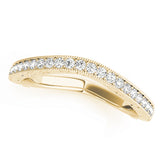 Antique Milgrain Curved Half Eternity Ring in Gold & Platinum