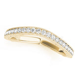 Antique Milgrain Curved Half Eternity Ring in Gold & Platinum