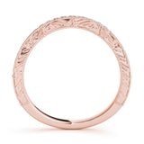 Antique Milgrain Curved Half Eternity Ring in Gold & Platinum