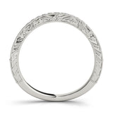 Antique Milgrain Curved Half Eternity Ring in Gold & Platinum
