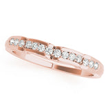 Curved Bands Half Eternity Ring in Gold & Platinum