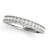 Milgrain Prong Set Wedding Half Eternity Ring in Gold & Platinum