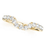 Curved Diamond Half Eternity Ring in Gold & Platinum