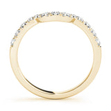 Curved Diamond Half Eternity Ring in Gold & Platinum