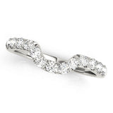 Curved Diamond Half Eternity Ring in Gold & Platinum