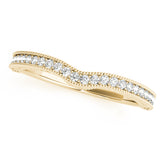 Vintage Inspired Milgrained Curved Engagement Half Eternity Ring