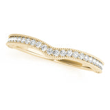 Vintage Inspired Milgrained Curved Engagement Half Eternity Ring