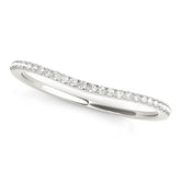 Split Prong Curved Half Eternity Ring in Gold & Platinum