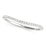 Split Prong Curved Half Eternity Ring in Gold & Platinum