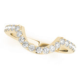 Shared Prong Curved Half Eternity Ring in Gold & Platinum