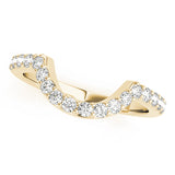 Shared Prong Curved Half Eternity Ring in Gold & Platinum