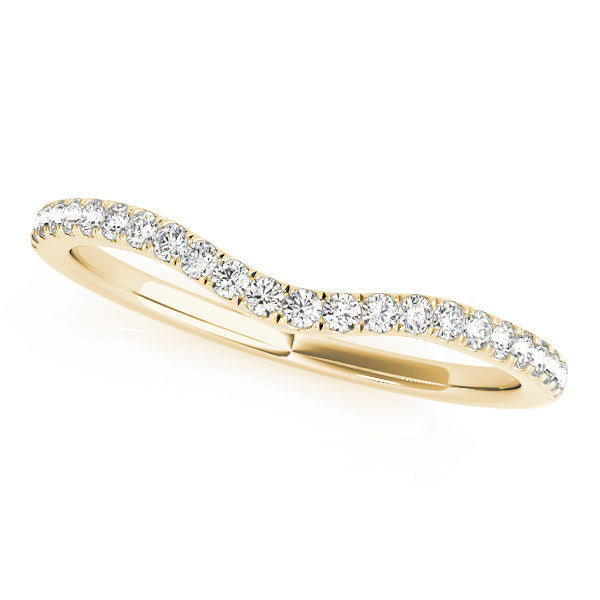 Split Prong Curved Half Eternity Ring in Gold & Platinum