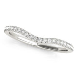 Split Prong Curved Half Eternity Ring in Gold & Platinum