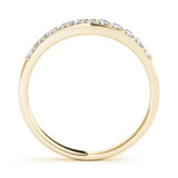Single Row Prong Curved Half Eternity Ring in Gold & Platinum