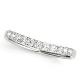 Single Row Prong Curved Half Eternity Ring in Gold & Platinum