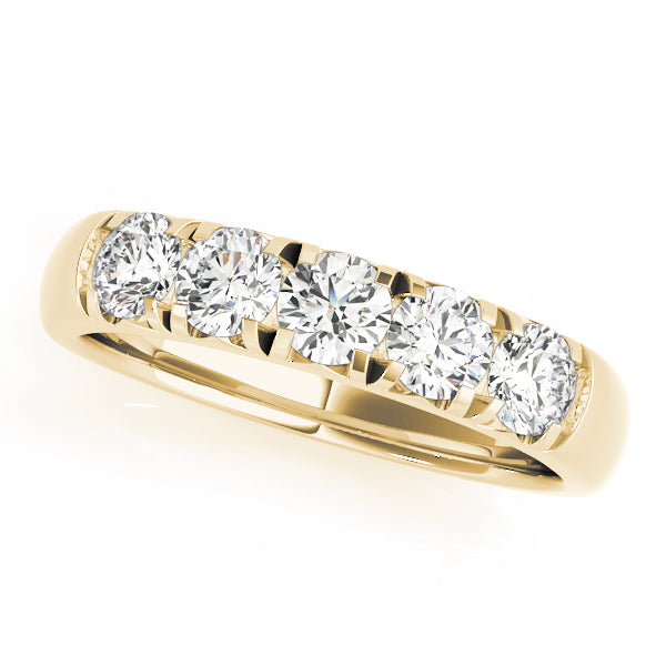 Prong Set Half Eternity Ring in Gold & Platinum