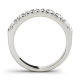 Lab Grown Diamond 7 Stone D/VVS Round Half Eternity Channel Set Wedding Ring for Bride