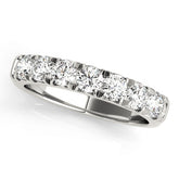 Lab Grown Diamond 7 Stone D/VVS Round Half Eternity Channel Set Wedding Ring for Bride