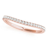 Curved Split Prong Wedding Set Half Eternity Ring in Gold & Platinum