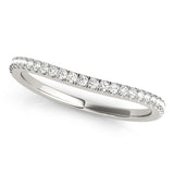 Curved Split Prong Wedding Set Half Eternity Ring in Gold & Platinum